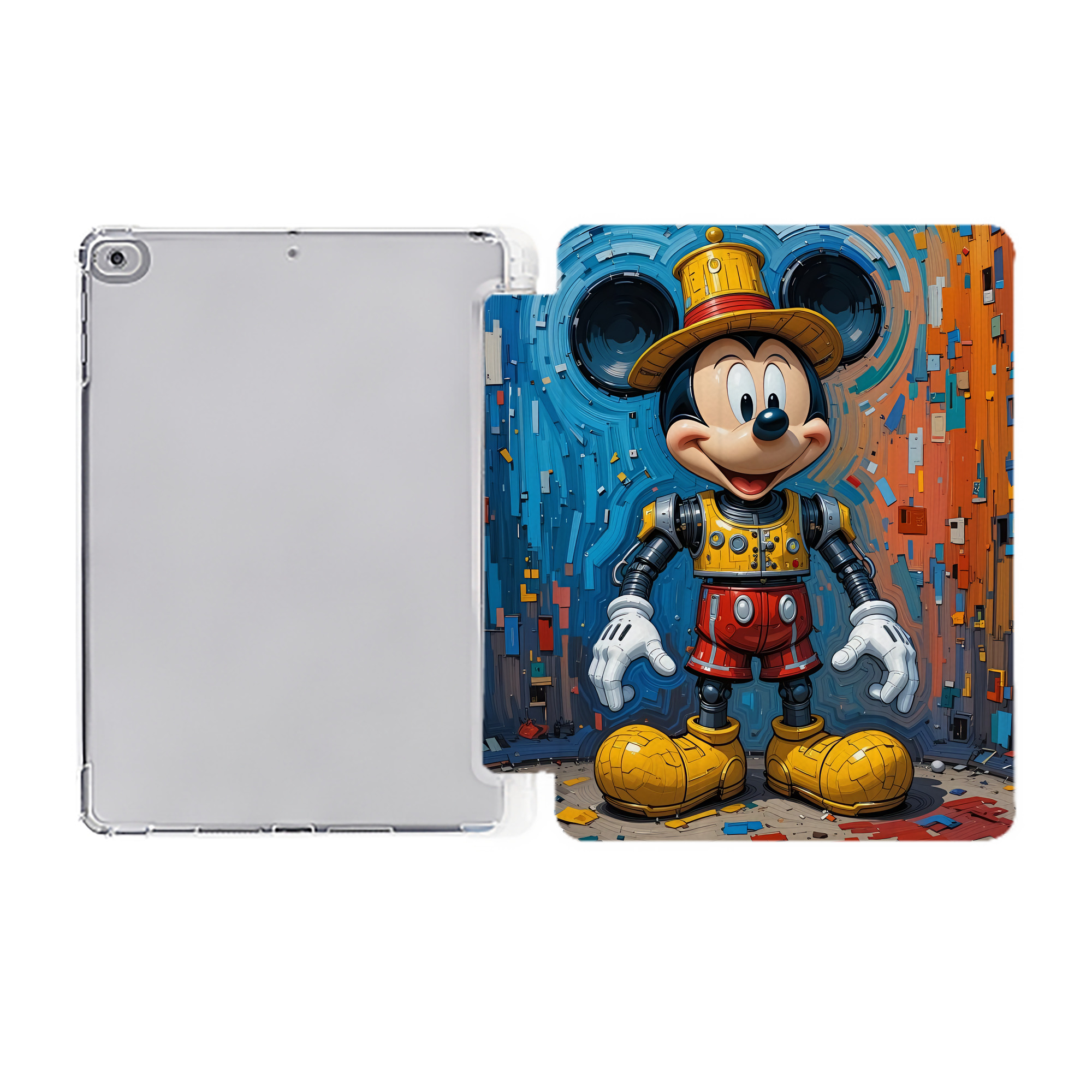 （画像用） ミッキーマウス Mickey Mouse IPad ケース ペン収納付き 三つ折りスタンド PUレザー×シリコン 対応機種9.5/10.5/10.9インチ